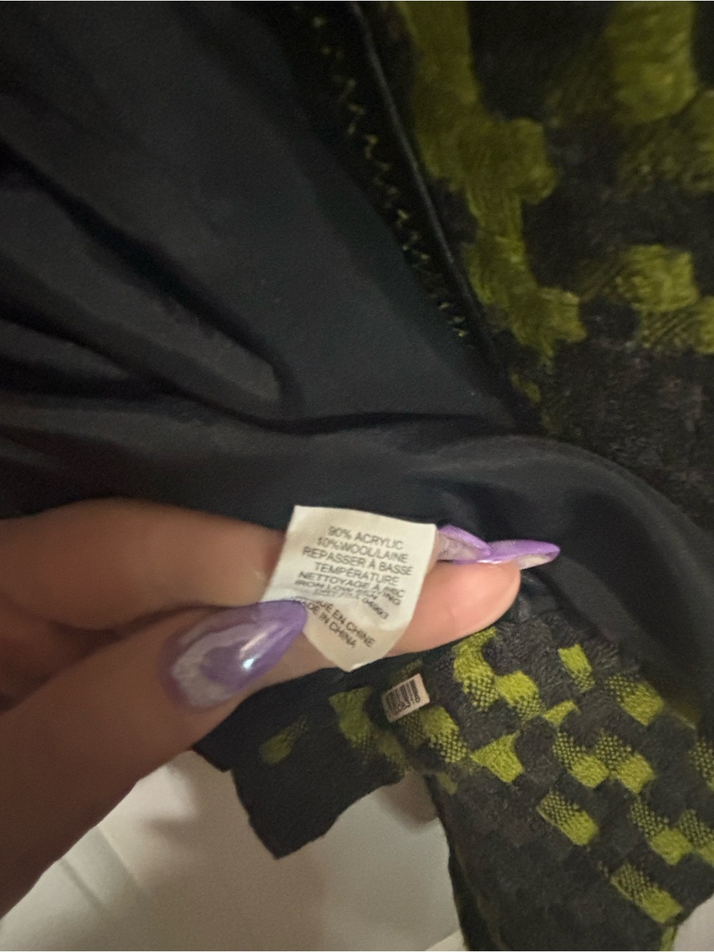 VEX Collection Chartreuse Charcoal Plaid Jacket Size 40 - Picture 5 of 7